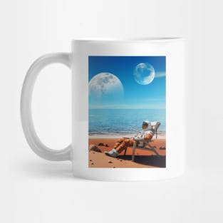 Astronaut on Mars beach Mug